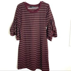 Sonja Betro | Stripped Ruffle Sleeve Dress